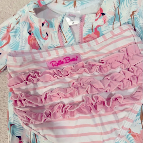 Ruffle Butts Flamingo Bathing Suit 3T - Picture 5 of 5